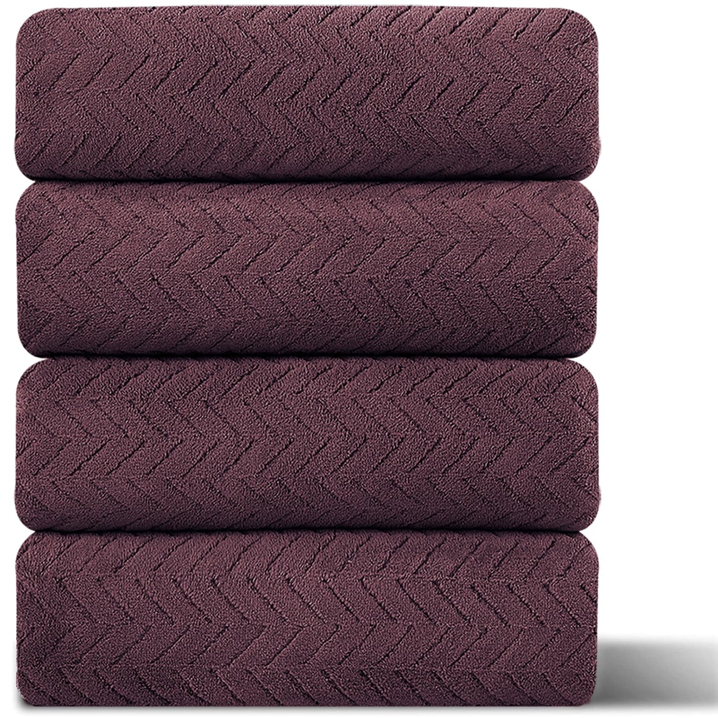 4 Pack Large Bath Towels Set 35"x70" Burgundy Oversized Bath Sheet Chair Towels, 600 GSM Ultra Soft & Absorbent Towels for Bathroom, Quick Dry Towel for Gym Hotel Camp Pool