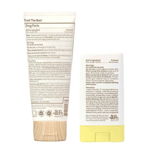 Sun Bum Baby Bum Spf 50 Sunscreen Face Stick and Lotion Mineral Uva/uvb Face and Body Protection for Sensitive Skin Fragrance Free Travel Size
