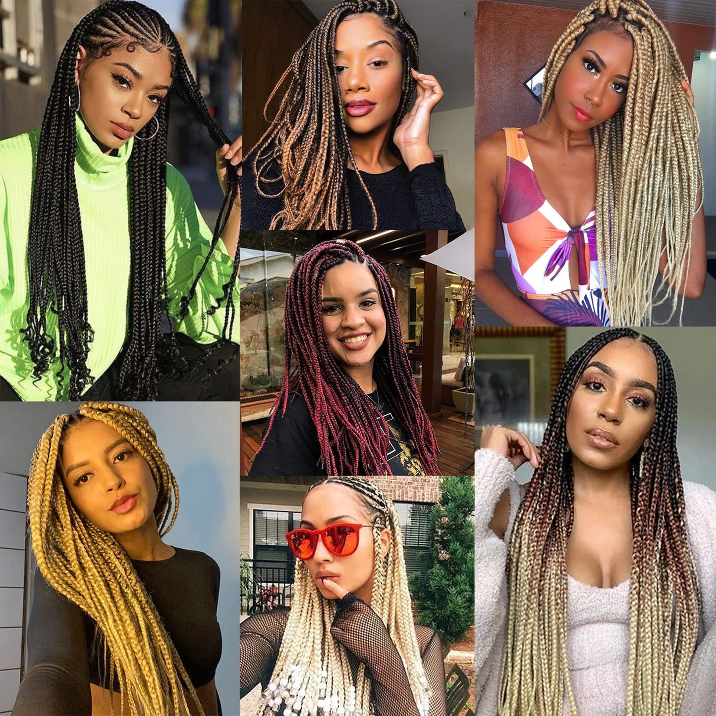 Dorsanee Ombre Brown Braiding Hair Pre Stretched 20 Inch 8 Packs Braiding Hair Extensions for Crochet Box Braids Twists Locs Hair Itch Free Soft Yaki Texture Hot Water Setting (20inch,#1B/30)