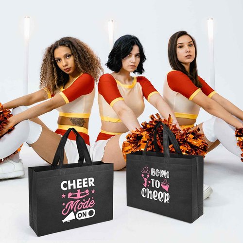 Olgaa 48 PCS Cheerleader Gifts 24 PCS Cheer Bag Portable Cheer Makeup Bag PVC 24 PCS Keychain Cheerleaders Bulk Cheerleading Gifts Cheer Keyring for Women Girls Cheerleader Teammates Cheer Bag