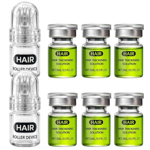 Hair Regrowth System, Hair Growth Serum with Micro Roller & Ginger, Rosemary for Women & Men, Fights Thinning Hair for Thicker Healthier Hair in Several Weeks