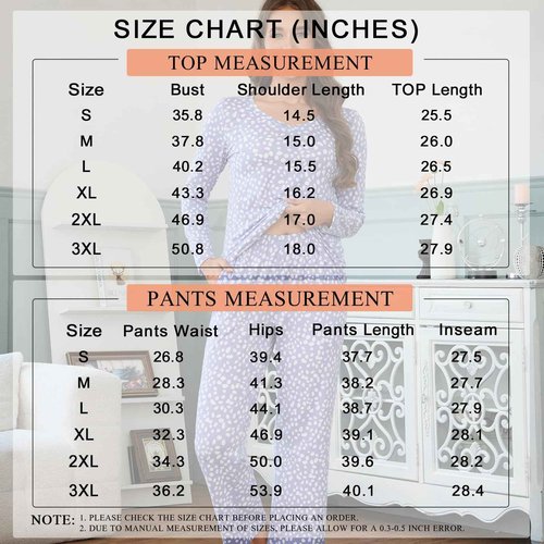 syoss Womens Pajamas Set 2 Piece Fall Long Sleeve Lounge Sleepwear Ladies Pjs Sets with Pockets M, Grayish blue
