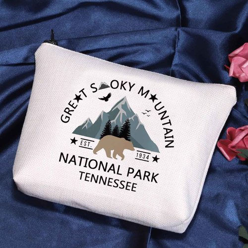 POFULL Retro National Park Gift National Park Cosmetic Bag Black Bear Hiking Gift (GREAT SMOKY bag)