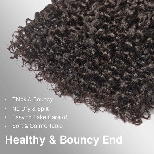 ASHINE Tight Curly Burmese Raw Human Hair Bundles – Unprocessed 100% Human Hair Single Bundle 14 Inch