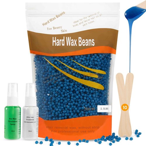 SUNVIVIPRO 2.5lb Wax Beans for Hair Removal, Hard Wax Beads, Waxing Beads for Sensitive Skin, Hair Removal Kit for Women Men Full Body, Facial, Brazilian, Bikini, Legs, Chest