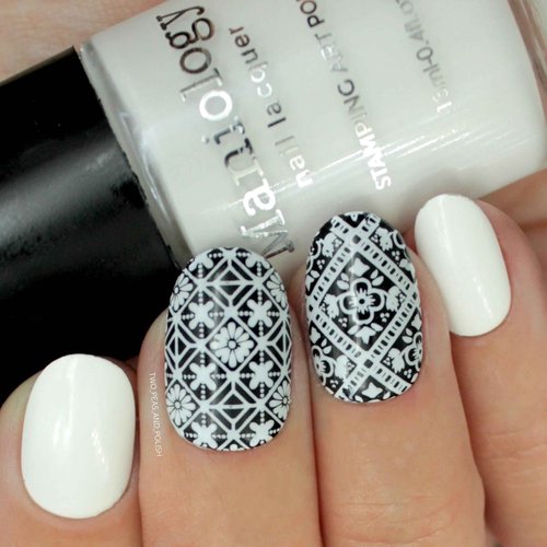 Maniology Black & White Duo with Smudge-Free Top Coat | 3-Piece Essential Polish Set (White, Black, TopCoat) | 13ml Bottles Basic Must-Have for Nail Art Stamping & DIY Manicures