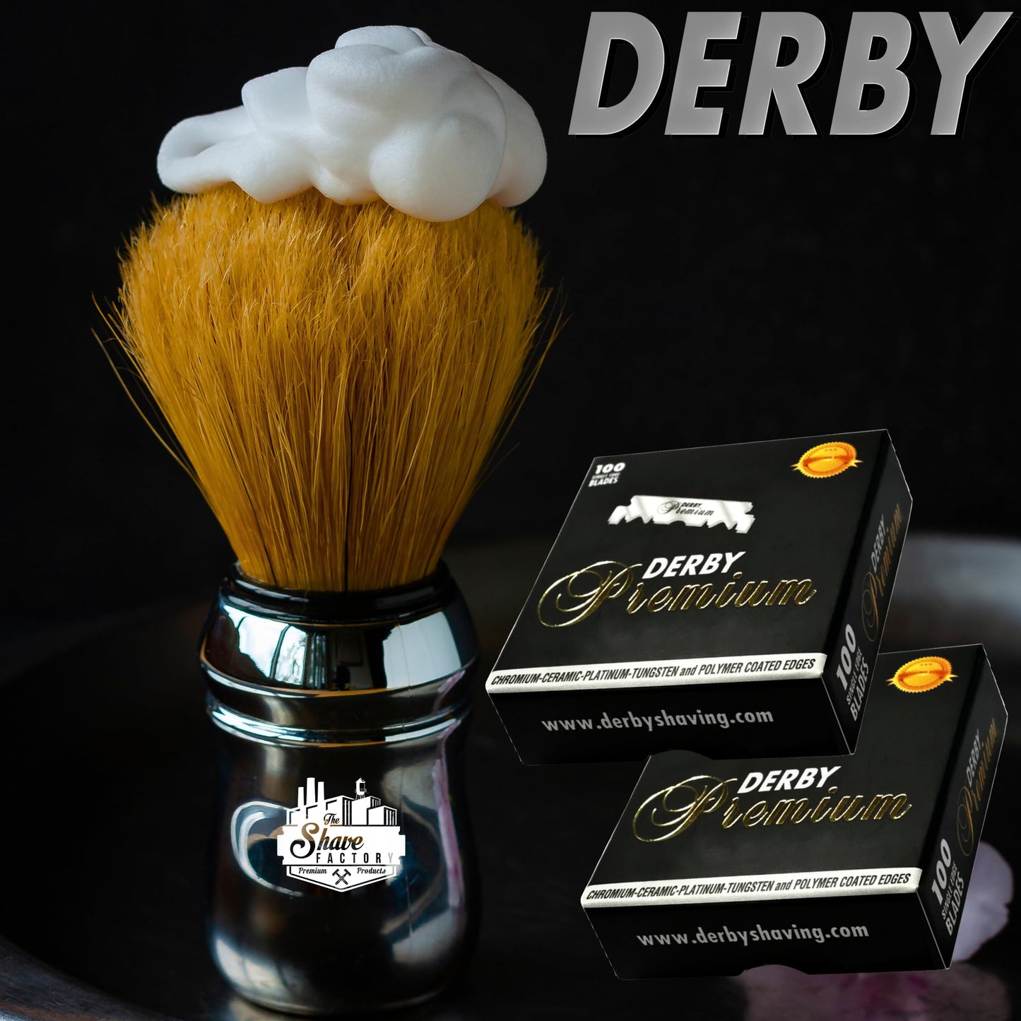 Derby Premium Single Edge Razor Blades, Razor Blades, Single Edge, Ultra Sharp, Chromium - Ceramic - Platinum - Tungsten and Polymer Coated Edges (1)