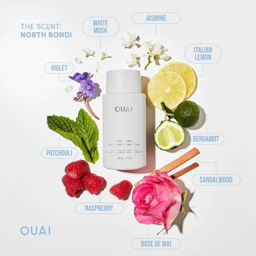 OUAI Hair Gloss - In-Shower Shiny Hair Treatment & Glaze with Frizz Control - Heat Protectant Infused with Hyaluronic Acid, Rice Water & Panthenol - Paraben, Phthalate & Sulfate Free (6 Oz)