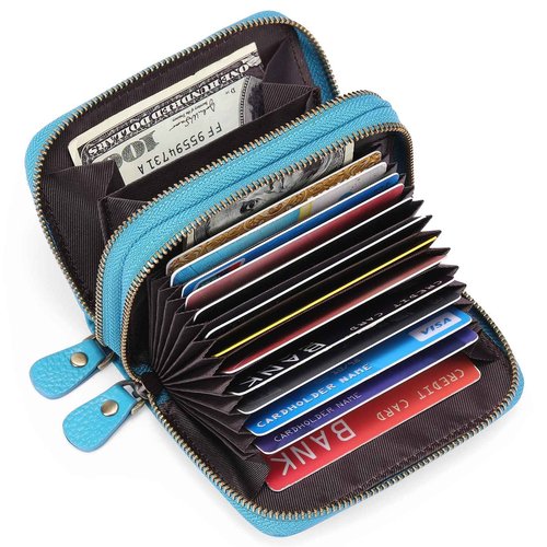 GOIACII Small Genuine Leather Wallet for Women, RFID Blocking Credit Card Holder Wallet