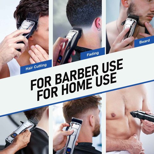 SUPRENT Cordless Hair Clippers for Men Professional Hair Cutting Trimmer with LED Display Trimmer for Barbers & Home Use