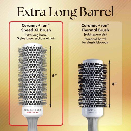 Olivia Garden Ceramic + Ion Speed XL - Extra-Long Round Thermal Hair Brush - Not Electrical - Professional Blowout Brush for Normal to Thick Hair - 1 3/4"- Diameter Barrel - CIXL-45