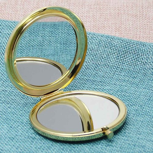WOOYALIN Magnifying Compact Double-Sided 1X/2X Round Pocket Handheld Travel Makeup Portable Pocket Mirror Glod 5PCS