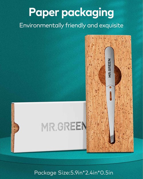 MR.GREEN Tweezers for Facial Hair Women, Professional Precision Eyebrow Tweezers for Women and Men, Stainless Steel Slanted Hair Removal Tweezers, Eyebrow Plucker, Ingrown hair tweezers