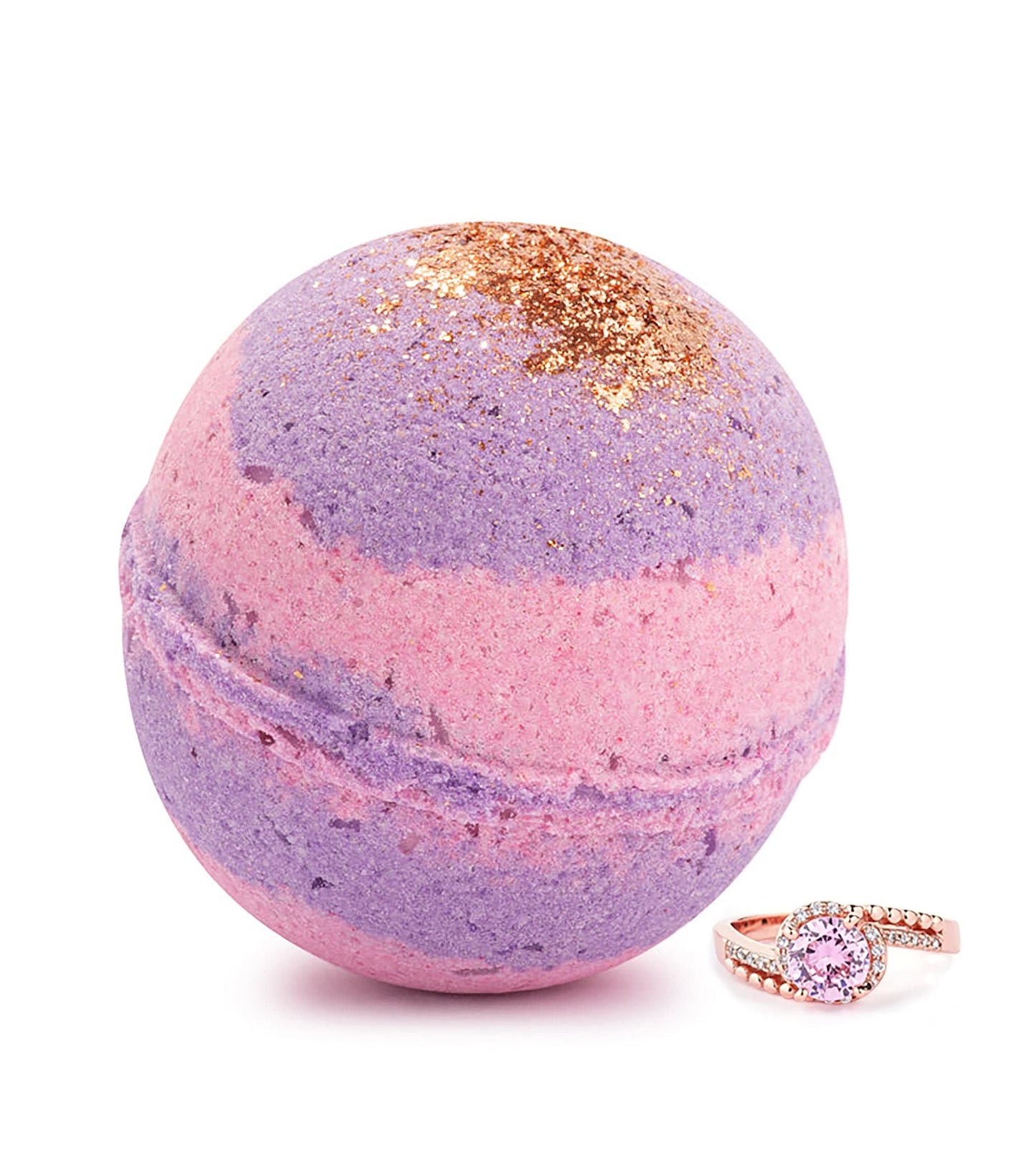 Ivy & Bauble Handmade Aromatherapy Bath Bomb with Surprise Ring Inside | Spiced Fruit Scent | Made in USA | Large 10 oz | Ring Size 7