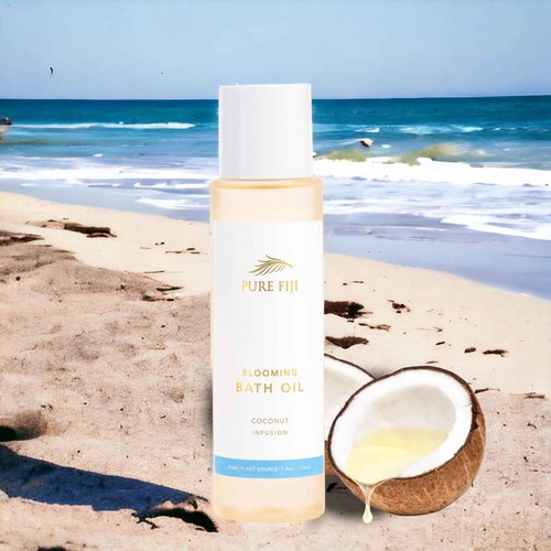 Pure Fiji Bath Oil, Conditioning Body Moisturizer with Natural Ingredients Bath Essential for Women Moisturizing Bath & Body Oil - Coconut (8oz/236ml)