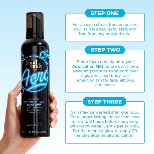 Bondi Sands Aero Self Tanning Foam | Lightweight + Fast-Drying Aerosol Formula Gives Skin a Hydrated, Long-Lasting Bronzed Glow | Ultra Dark, 7.61 Oz/225 mL
