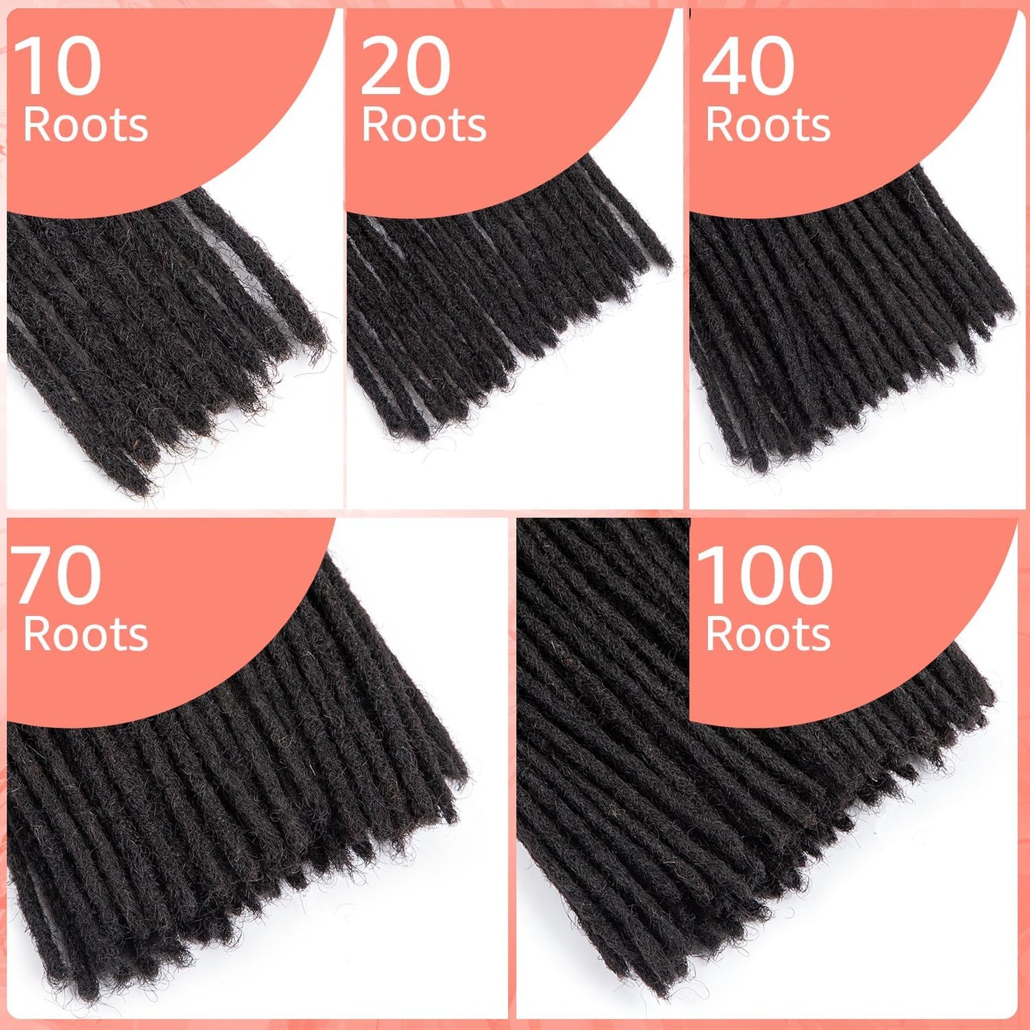 Teresa 10 Inch 0.2cm Width Loc Extension Human Hair Natural Black 60 Strands Full Hand-made Permanent Locs Extensions Can Be Dyed and Bleached for Men/Women/Kids Real Dreadlock Extensions Human Hair