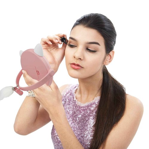 Nonebranded Vanity Mirror with Lights & Desk Mirror Lights Touch-Screen Light Control Portable High Definition Cosmetic Lighted Up Mirror with USB Port in 360 Degree Rotation(Pink)