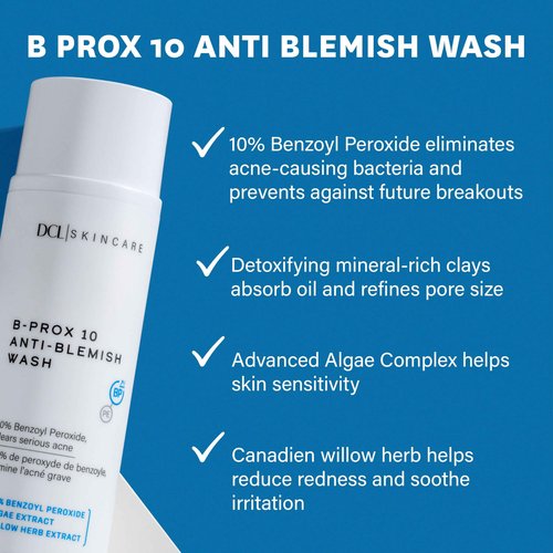 DCL Skincare B Prox Anti-Blemish Acne Wash with 10% Benzoyl Peroxide, 6.7 Fl oz