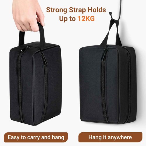Elviros Travel Toiletry Bag for Women and Men,Lightweight Makeup Bag Hanging Dopp Kit with Shaving Compartment Cosmetic Organizer Large Tool Bag Travel Essentials,Gifts for Men(Large,Black)