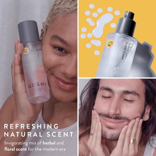 GOSHI Super Vitamin Elixir Toner for All Skin Types 5 fl. oz - Nourishing Face Toner Spray Infused with Vitamin E, Cold-Pressed Sesame Oil, Wild Thyme and More Plant Extracts - Made in Japan