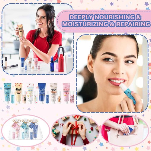 Dansib 36set/144pcs Best Team Ever Gifts Christmas Bulk Gifts for Coworkers Women Employee Appreciation Gift Christmas Party Favors Xmas Stocking Stuffers Items Travel Hand Lotion and Lip Balm Set