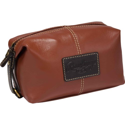 Rawlings Travel Kit Toiletry Bag Leather | Multiple Styles & Colors, Brown | Wild Card Collection