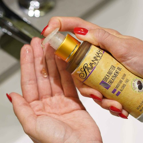 Savannah Hair Therapy Hair Oil with Shea Butter for Frizzy, Dry & Damaged Hair, Hydrating Keratin Treatment Oil, 1.69oz/50ml