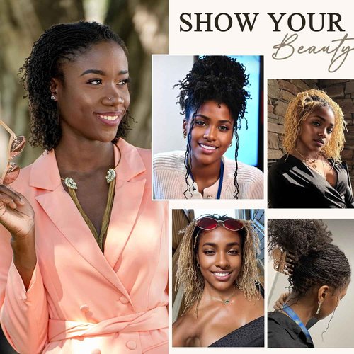 DAIXI Handmade Interlocking Sisterlocks Curly Tips 100% Real Human Hair Permanent Micro Locs Extensions Natural Looking Soft Dreadlocks Can Be Bleached and Dyed.(1B - 0.2cm, 6 Inch 30 Strands)