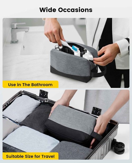 Vorspack Travel Toiletry Bag - Water Resistant Toiletry Bag for Men Travel Bag for Toiletries, Accessories - Black