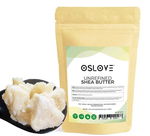 Oslove Organics Organic Unrefined Shea Butter 2 LB Raw, African,100% Pure, Non-GMO, Moisturizing Vegan Butter for Hair & Skin