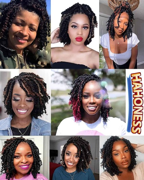 Passion Twist Crochet Hair - Mixed Color Combo Pack (7 Boxes 1B+2 Boxes T1B/Pink), Pre-twisted Pre Looped Synthetic Hair Extensions For Black Women and Kids - 10 Inches