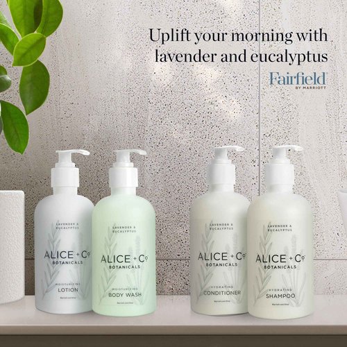 Shampoo & Conditioner - Fairfield by Marriott Hotel Bath Amenities - Lavender & Eucalyptus - 8.5 oz Bottles - Hair Care Set