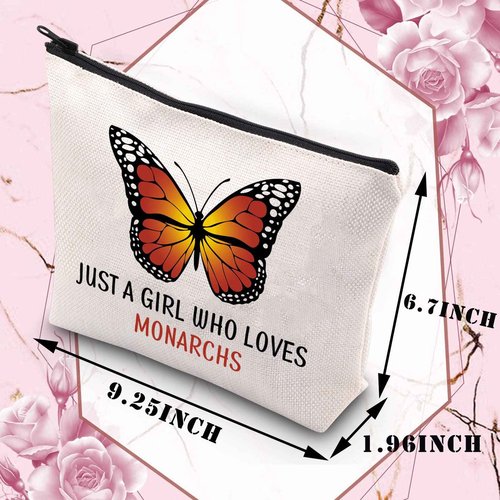 BDPWSS Butterfly Makeup Bags For Women Monarch Butterfly Lover Gift Just a Girl Who Loves Monarchs Butterflies Gift (Girl loves monarchs2)