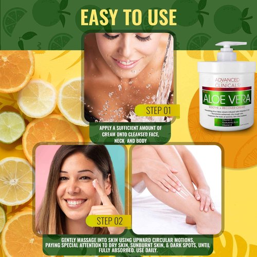 Advanced Clinicals Aloe Vera Skin Repair Cream + Collagen Lifting Body Oil Set