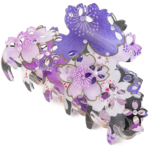 Hair Claw Clip for Women Girls Flower Banana Cute Kawaii Aesthetic Hair Clip for Thick Hair (182SAKURA Medium/Purple)