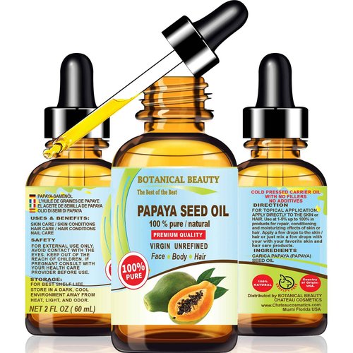 Botanical Beauty PAPAYA SEED OIL WILD GROWTH 100% Pure Natural Virgin Unrefined Undiluted Cold Pressed Carrier Oil for Face, Skin, Hair, Lip, Nails 2 Fl. oz. - 60 ml
