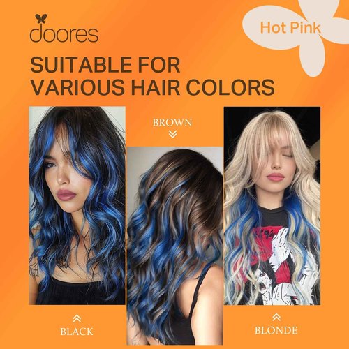 Doores I Tip Extensions, Blue 20 Inch 25g/25s, Human Hair Extensions, Straight Long Hair Extensions