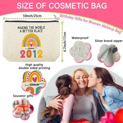 ancpeany Cool 13 Year Old Girl Gifts Ideas, Happy 13th Birthday Decorations for Girls Makeup Bag, 2012 Birthday Best Presents for Sister, Daughter Trendy Stuff 2025, Christmas, Cosmetic Travel Pouch