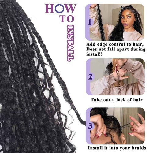 Afihond Human Braiding Hair For Boho Braids 120g Deep Wave Bulk Human Hair for Braiding Knotless 12A 100% Unprocessed Brazilian Virgin Hair Extensions Bulk Bohemian 3 Bundles Natural Color 18inch