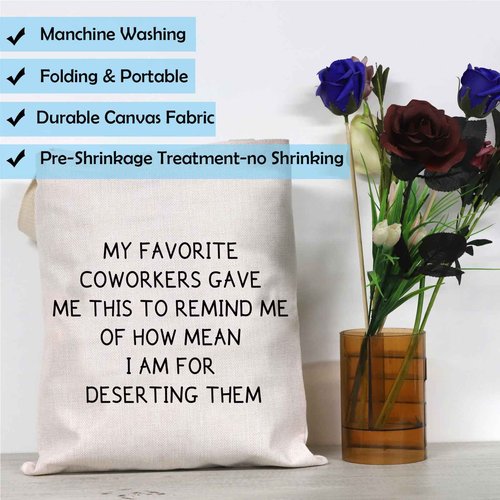 GJTIM Women's Favorite Coworkers Tote Makeup Bag - Canvas Zipper Tote - 9.2" x 6.8" x 2" - 3D Printed Design - Versatile Work Gift
