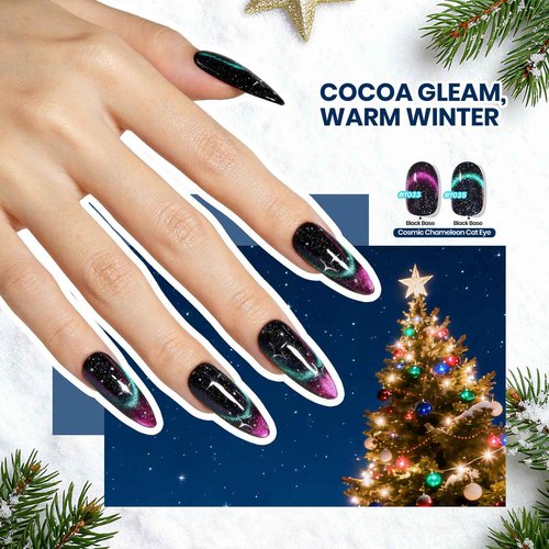 Beetles Cat Eye Gel Nail Polish Set - 36 Colors Gift Spree Red Purple Brown Green Burgundy Magnetic Christmas Gel Polish Kit Base Glossy Matte Top Coat Soak off UV DIY Salon Nail Art Gift for Women