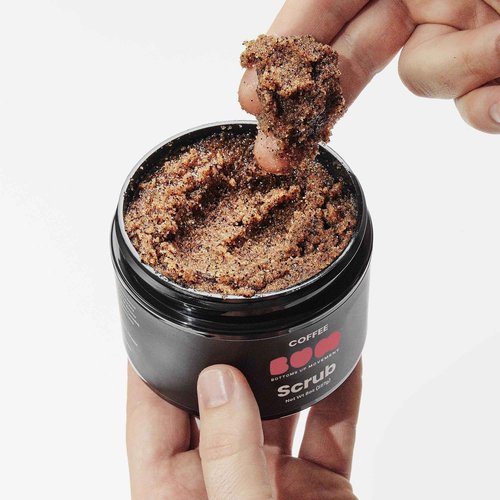 (BUM) Coffee Scrub - Exfoliating Sugar Body Polish, Hydrates, Moisturizes, Anti Cellulite & Stretch Mark Treatment, with Organic Shea, Coconut Oil, Rosehip, Vitamin E, & Jojoba, Natural Deodorant, 2oz