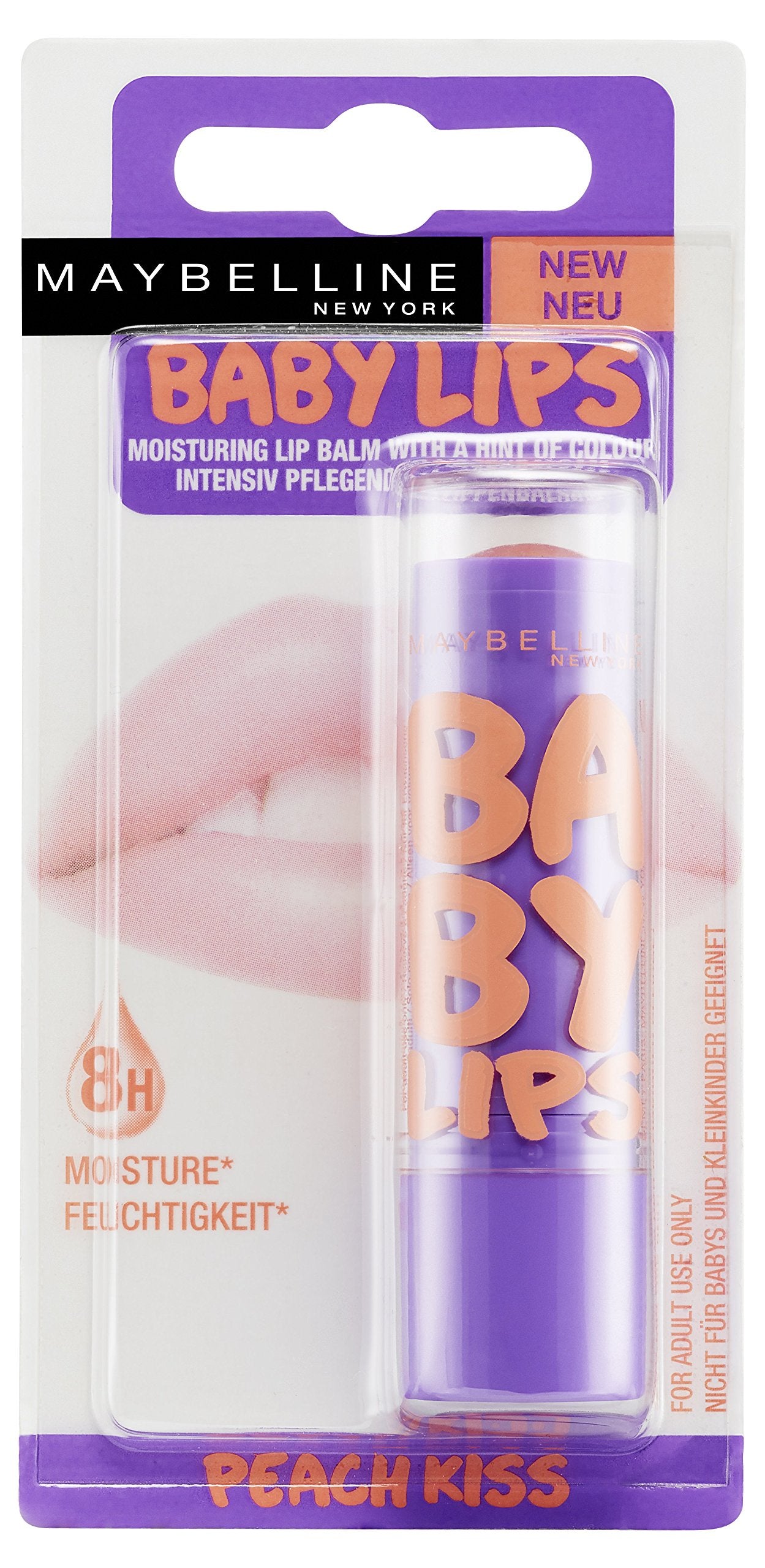 Maybelline New York Baby Lips Moisturising Lip Balm, Peach Kiss