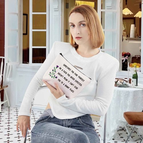 G2TUP Scottish Thistle Flower Makeup Pouch Motivational Quote TV Show Fans Gift Bag (Scottish Thistle Flower)