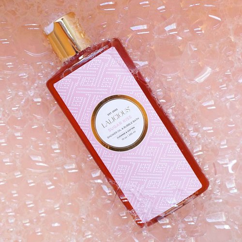 LALICIOUS Sugar Kiss Shower Oil & Bubble Bath - Natural Shower Cleanser with Topical Probiotics & Grapeseed Oil - Bath Soap Product for Shower, Bath & Shaving, No Parabens (10oz)