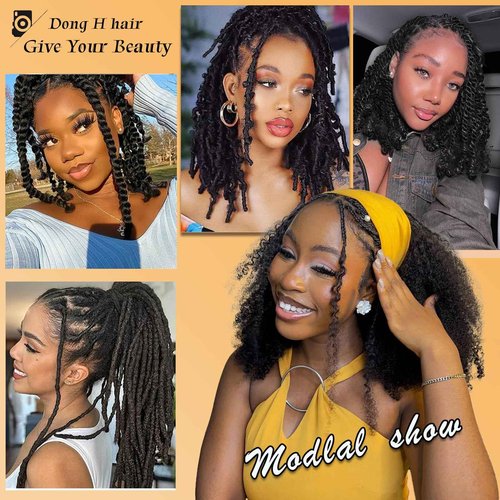 Dong H hair Afro Kinkys Bulk Human Hair for Braiding Afro Kinky-Curly Human Hair Bulk for Mini Twist Afro Kinky Bulk Hair for Dreadlocks Extensions Repair Locs Micro Locs Extension 14Inch(1B,35g/pack)