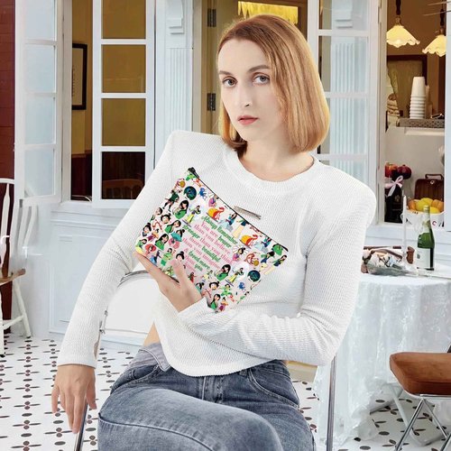 LEVLO Cartoon Movie Cosmetic Bag Movie Princess Fans Gift You Are Braver Stronger Smarter Than You Think Fairy Tale Zipper Pouch Bag (HML Full)