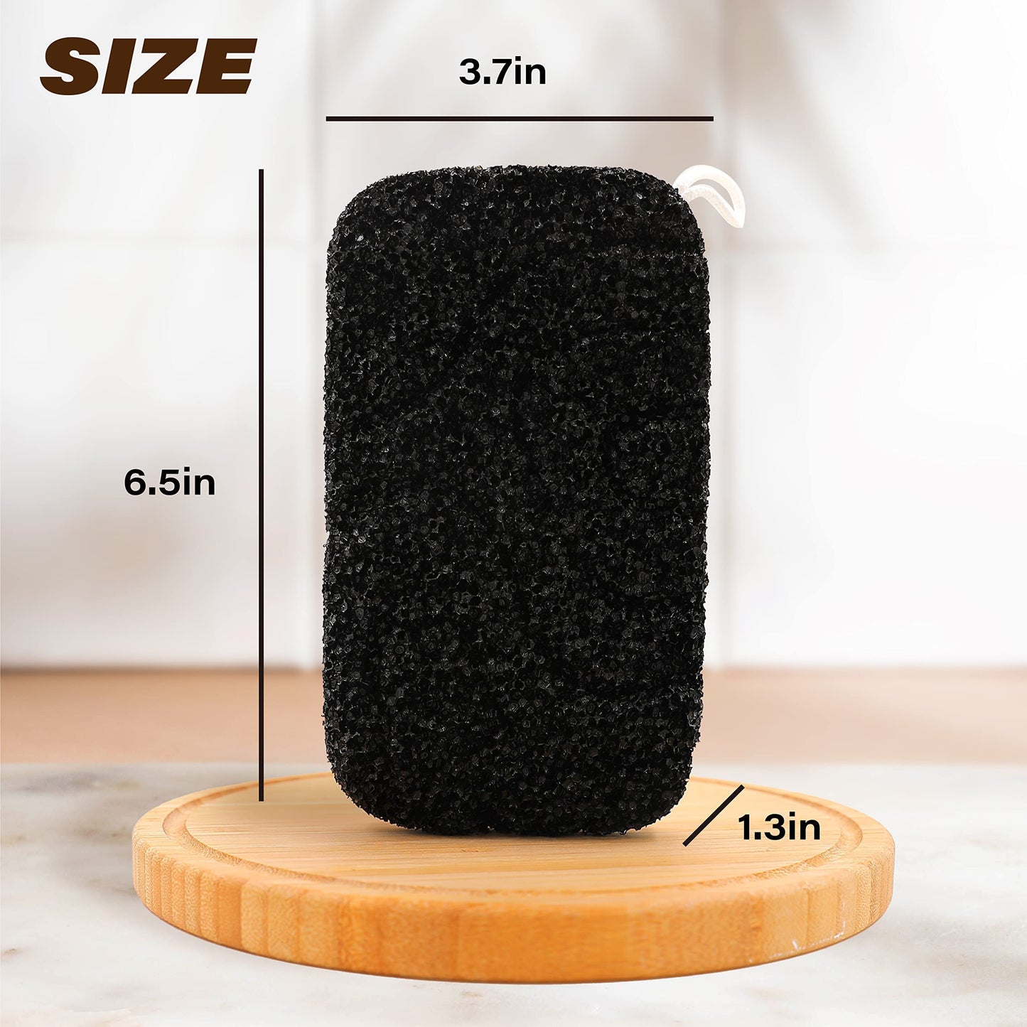 myHomeBody Dual-Texture Shower Sponge Extra Exfoliating Sponge, Body Scrubber Body Exfoliator, Body Sponge for Exfoliating Scrub, Loofah Sponge for Men, Body Scrubbers for Use in Shower, 1pc