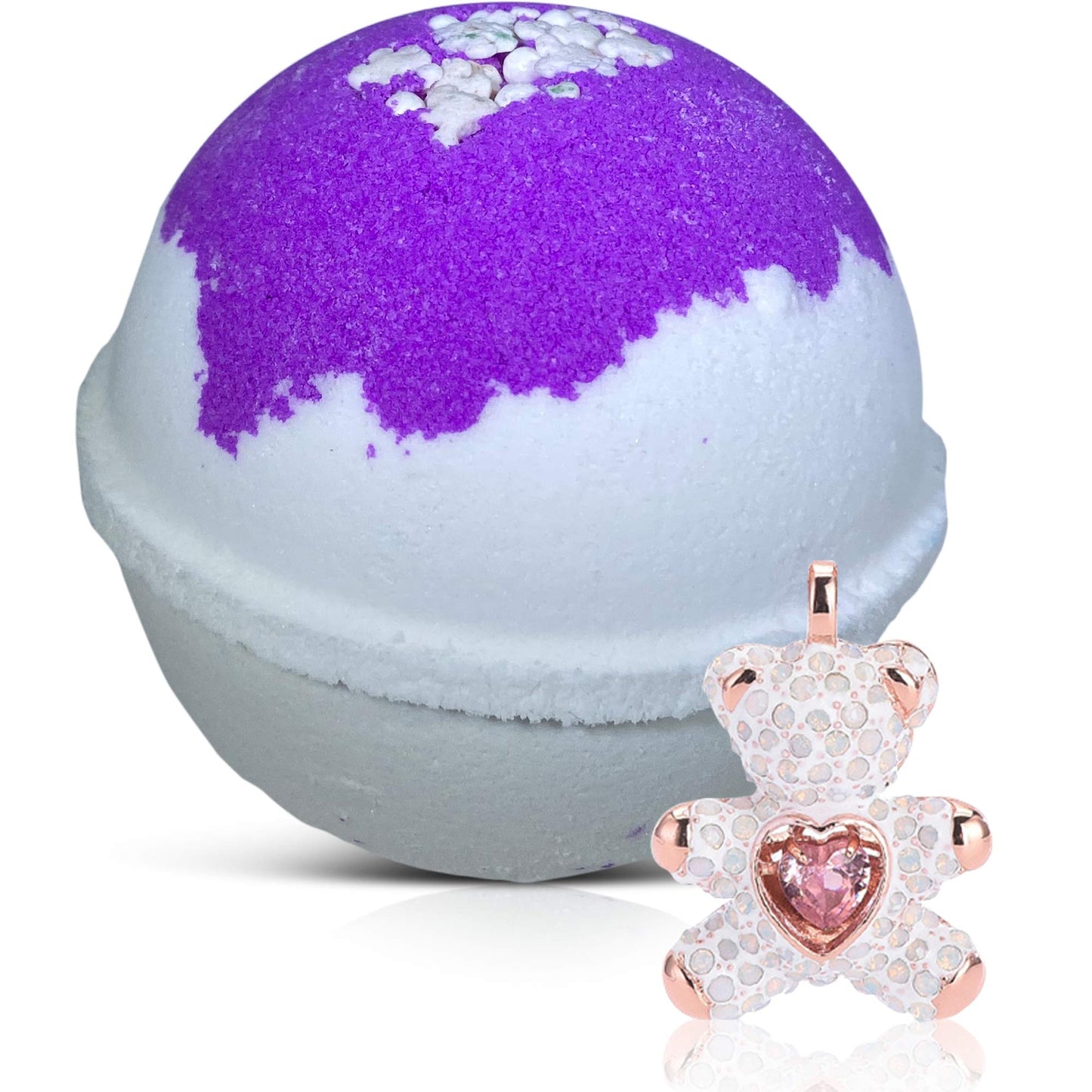 Bath Bomb with Surprise Bear Necklace Inside - Skin Moisturizing Natural Ingredients Safe for Kids - Bath Bomb with Bear Jewelry Inside for Women